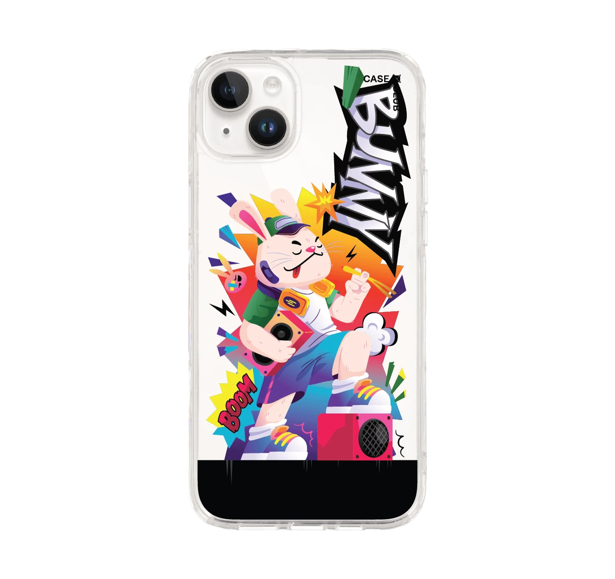 iphone 14 plus clear case dj bunny